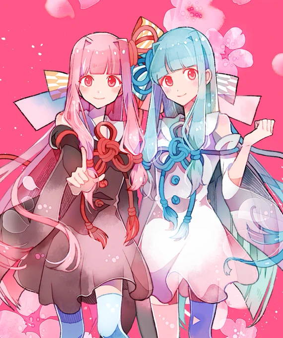 2月22日発売の音声読み上げソフトA.I.VOICE(エーアイボイス)「琴葉 茜・葵」「伊織 弓鶴」のパッケージイラストと立ち絵もろもろ描かせていただきました!発売たのしみだ～どうぞよろしくお願いいたしますo(_ _)o 