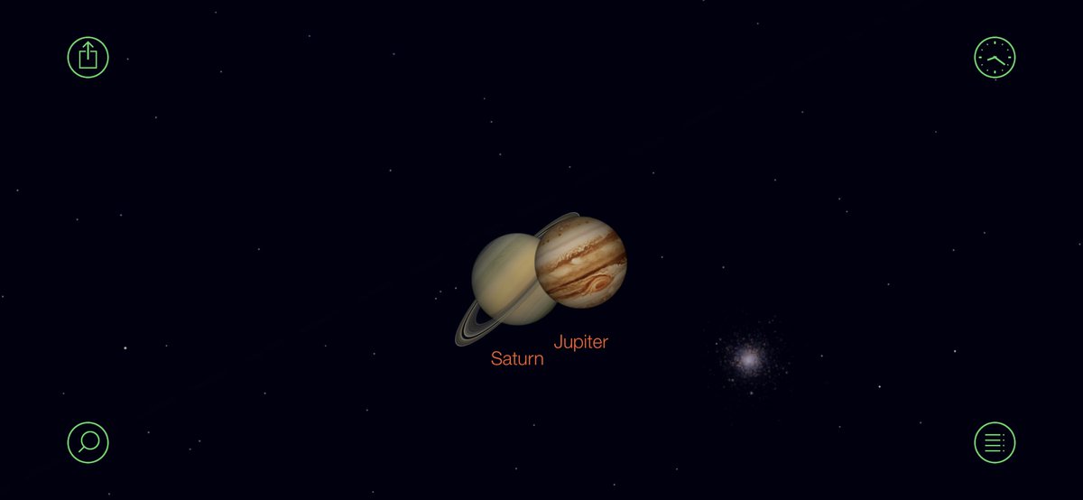 timpalmeruk's tweet photo. @r4Today between now and Monday there will be a bright “star” as Jupiter and Saturn align. They are already converging. @StarWalk https://t.co/kZMlK9buRm