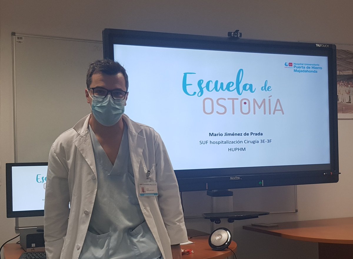 Sesión S. Cirugía General #HospitalPuertadeHierro  Mario Jimenez, SUF. Enfermeria "Escuela de Ostomía"
Disminuyendo variabilidad en los cuidados, formando a profesionales y haciendo participes a pacientes
Enhorabuena por un proyecto tan interesante como necesario
<a href="/pmaese/">Paz Maese</a> <a href="/elfo129/">Almudena Santano Magariño</a>