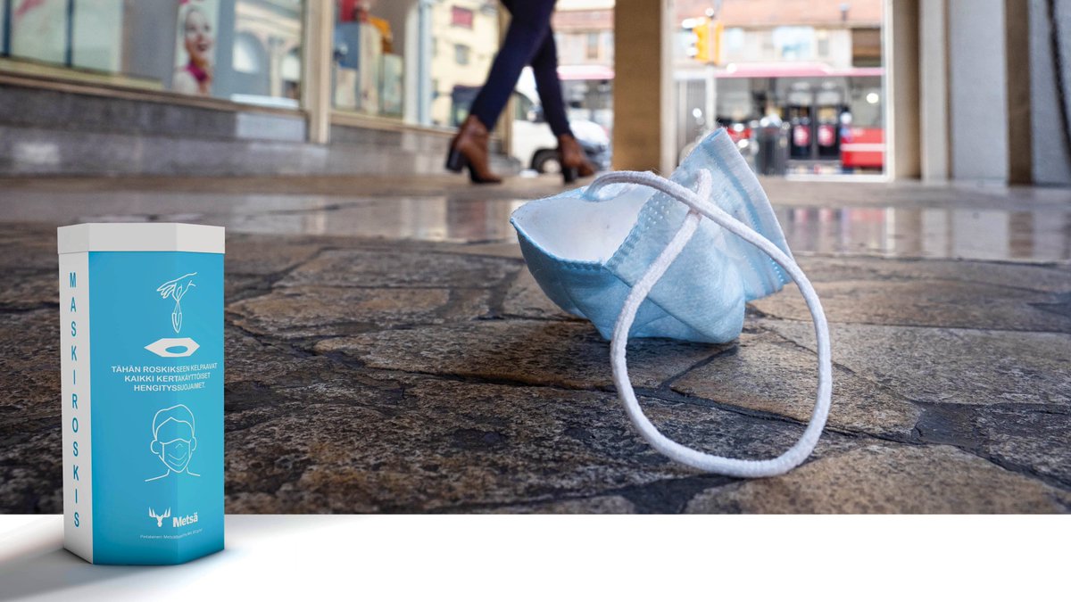 MetsaBoard's tweet photo. Metsä Board has developed with its partners a new corrugated waste bin for hygienic disposal of used face masks. https://t.co/Oi9TzlGDyG #innovation #facemasks #TogetherWeMakeThePerfectPackage https://t.co/4jgggyvKBD