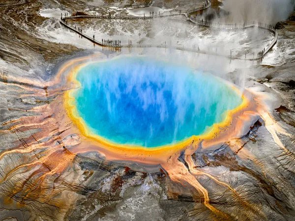 2. Grand Prismatic Spring: Yellowstone National Park, WyomingAs its name suggests, the largest hot spring in the United States is essentially a rainbow ring of vibrant colors. It looks absolutely beautiful but don't let that fool you, it's as hot as it looks. 3