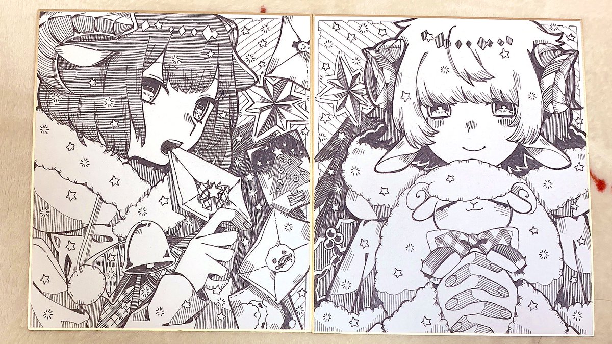 色紙追加分〜ひつじくんと黒ヤギさんです 