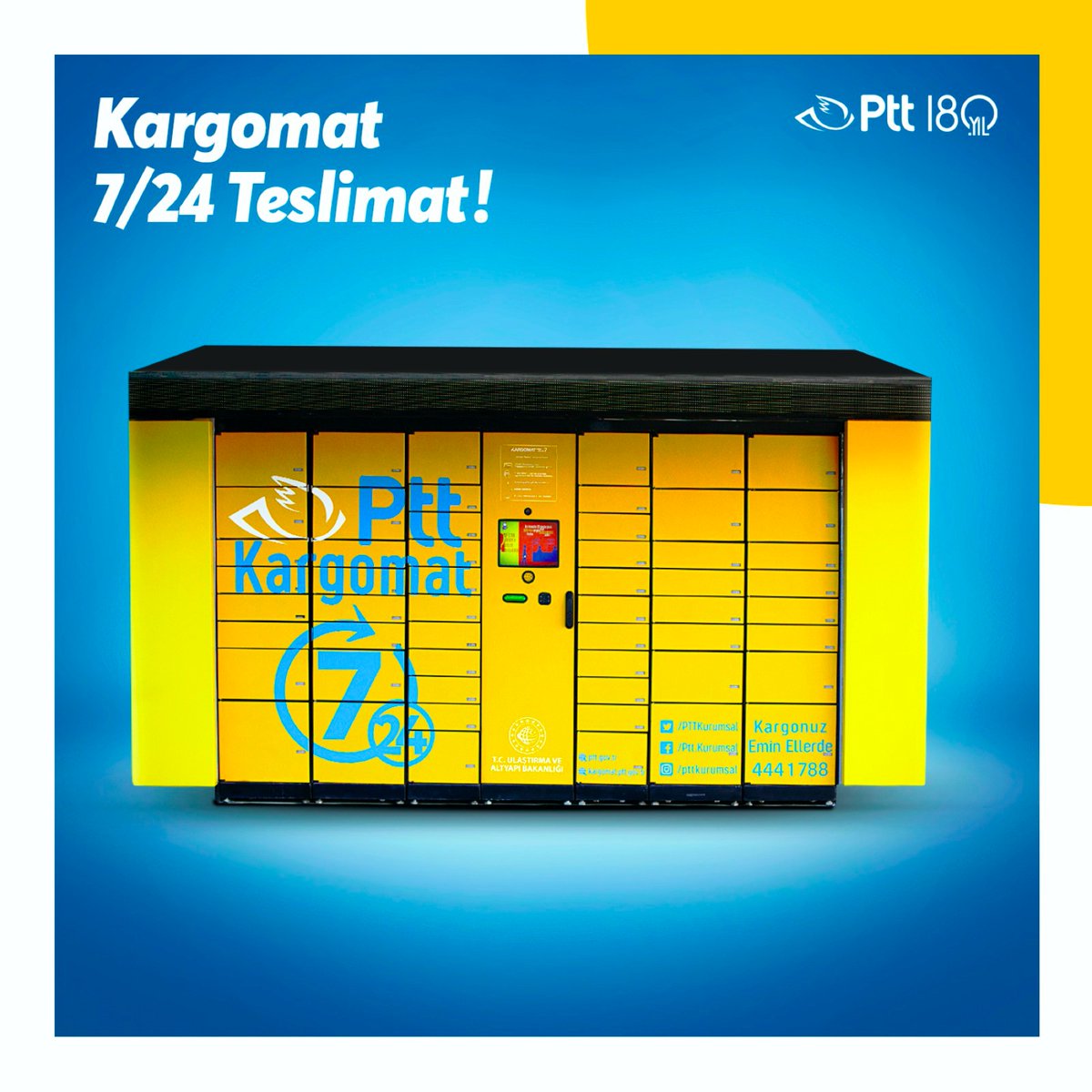 PttAVM.com üzerinden yaptığınız alışverişlerde, Kargomat’tan Teslimat seçeneğini kullanın, gönderilerinizi size en yakın Kargomat 7/24’ten güvenle teslim alın.📦 #UlaşıncaBaşlar