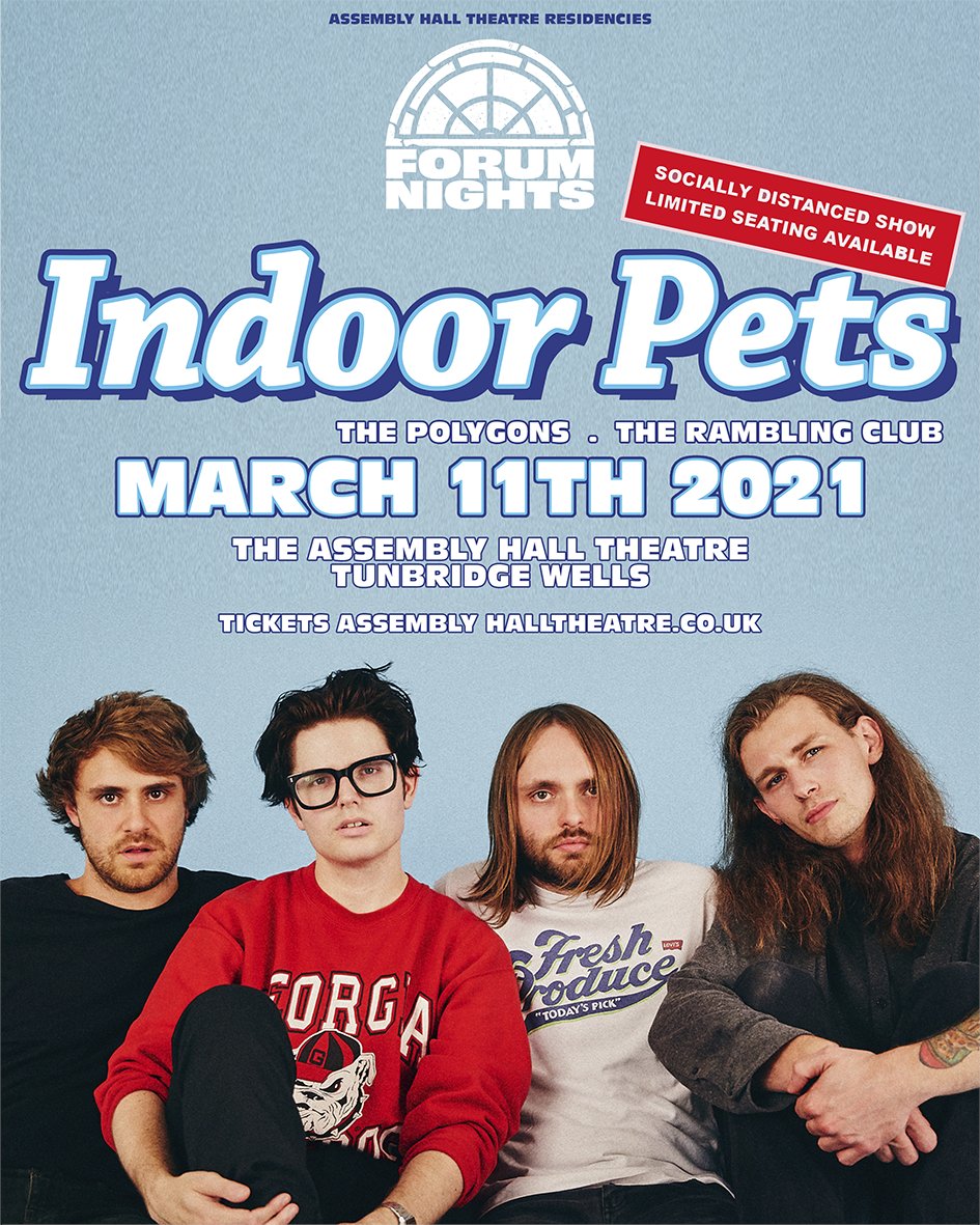 twforum's tweet photo. GOOD NEWS - Indie pop chaps @IndoorPets show has been rescheduled to March 11th at @ahttw - Tickets on sale now.

Support from @The_Polygons
&amp; @Theramblingclub https://t.co/TddIhFD68j