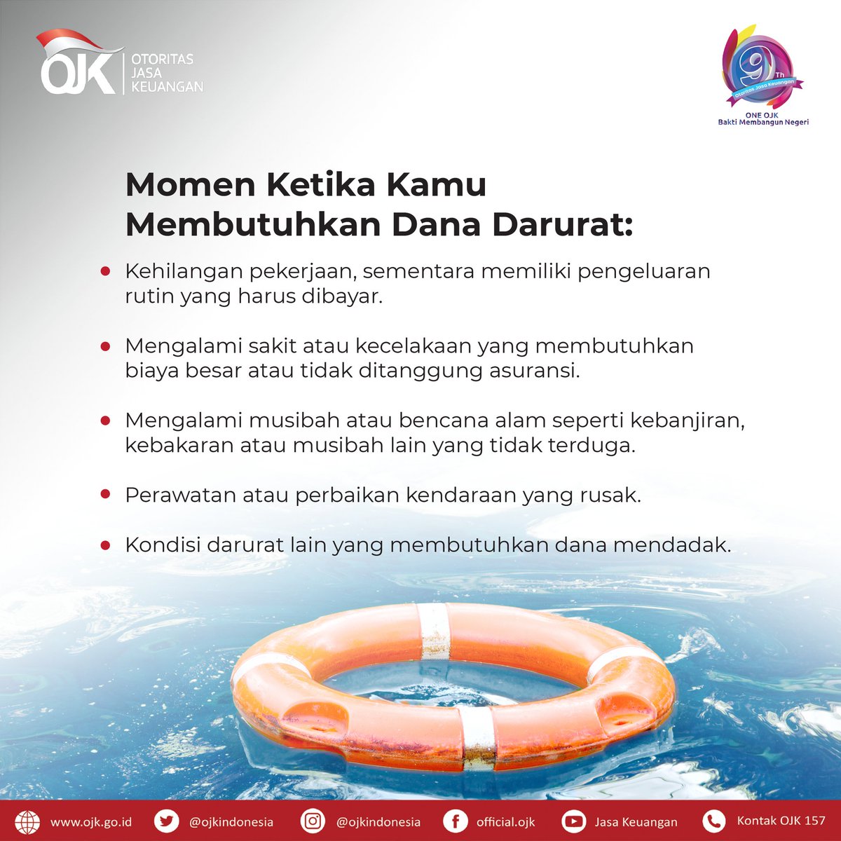 Sobat OJK, berbeda dengan tahun-tahun sebelumnya perayaan tahun baru ini kita diimbau untuk merayakannya bersama keluarga  #DiRumahAja  . Nah untuk kamu yang sudah menyiapkan dana untuk liburan akhir tahun, kamu bisa mengalokasikan danamu untuk dana darurat.