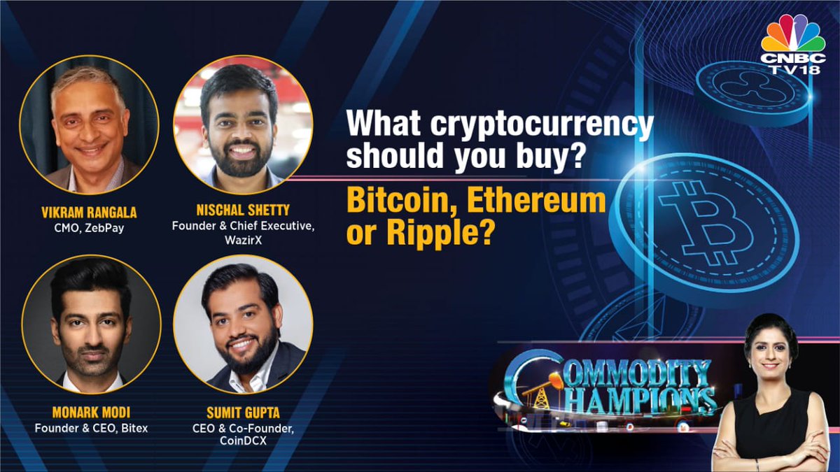 India sees 800% gain in #cryptocurrency trade volumes since March 2020. Is  it the time to but cryptocurrencies? Catch @Manisha3005 in conversation  with @NischalShetty, @monarkmodi, @smtgpt & Vikram Rangala of @zebpay Tune
