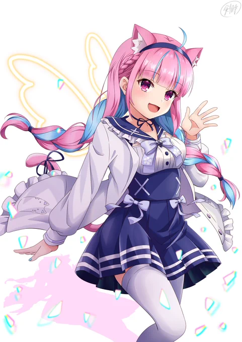 こんあくあ〜⚓️

メイドで大天使でネコでオニオンなあくあちゃん描いてみた!
新衣装いつも猫耳バージョンが多いからこっちがデフォに思えてきたw

100万人まで止まるんじゃねーぞ?
#湊あくあ 
#あくあーと 