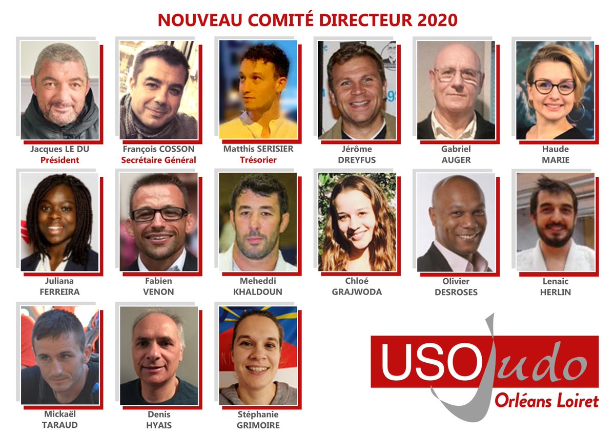 Suite à l'AG d'hier, voici le nouveau Comité Directeur du club de l'#USOLJJ ! Avec M. Jacques Le DU (Président), M. François COSSON (Secrétaire Général) et M. Matthis SERISIER (Trésorier). Merci à tous pour votre mobilisation ! 😃 #judo #jujitsu #newteam