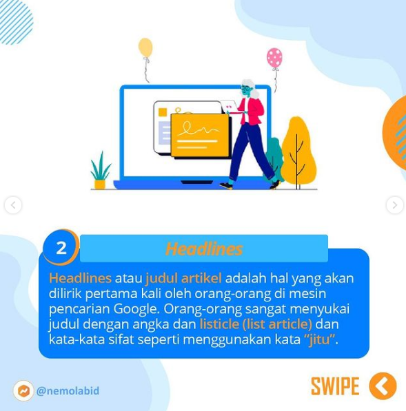 nemolabid's tweet photo. Okay, ini dia yang ditunggu-tunggu! 😁
7 Tips &amp; Trik Jitu Meningkatkan Traffic Website Ala Nemolab
Buat kalian yang udah punya website, bisa banget nih diikutin tipsnya! Dijamin manjur 😁

To be continue yaaa, 4 tips lainnya akan menyusul! https://t.co/B7k5MIk4GU