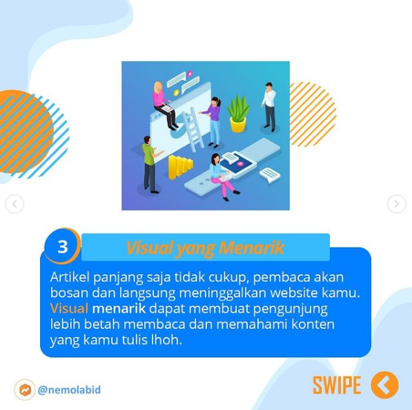 Okay, ini dia yang ditunggu-tunggu! 😁
7 Tips &amp; Trik Jitu Meningkatkan Traffic Website Ala Nemolab
Buat kalian yang udah punya website, bisa banget nih diikutin tipsnya! Dijamin manjur 😁

To be continue yaaa, 4 tips lainnya akan menyusul!