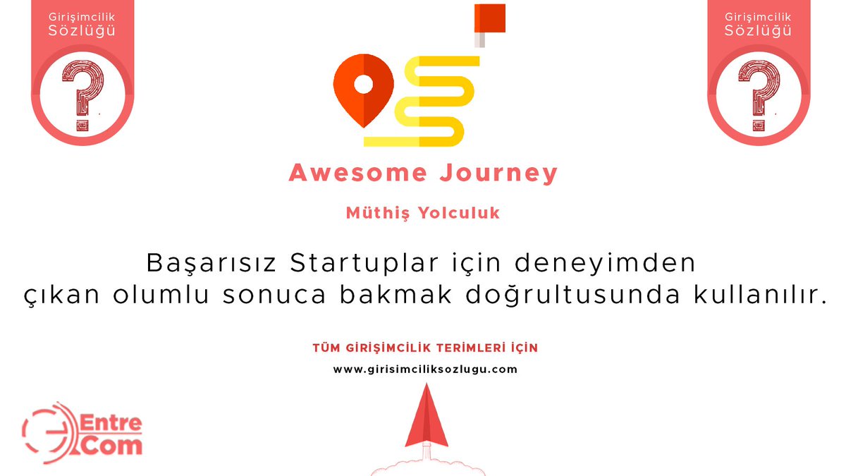diicicom's tweet photo. Günün Terimi: Awesome Journey / Müthiş Yolculuk
#Girişimciliksözlüğü #awesomejourney #müthişyolculuk #entrecom https://t.co/sWiGArN7BF
