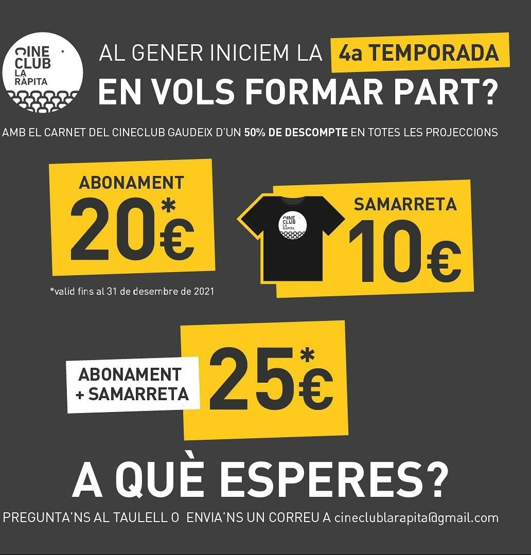 Encara no en formes part?
#cineclub #CulturaSegura