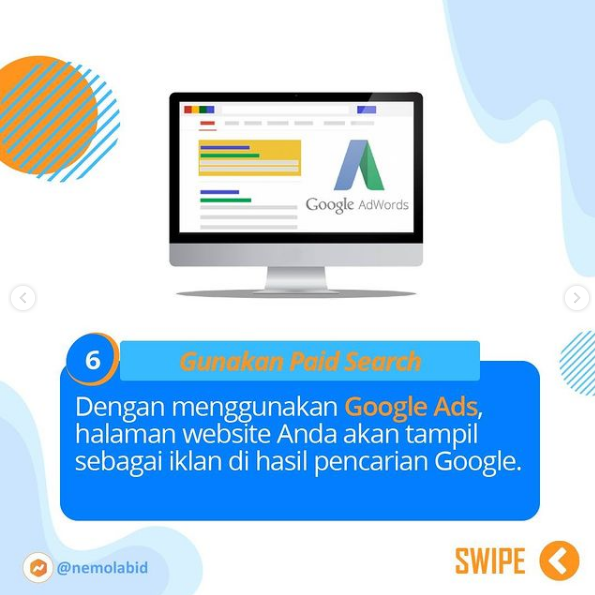 nemolabid's tweet photo. Ini 4 tips tambahan lainnya
Yuk dicoba yuk, Sobat Nemolab! 😁

#Tips #TipsJitu #TrafficWebsite #Website #MobileApp https://t.co/oykx9nHcvp