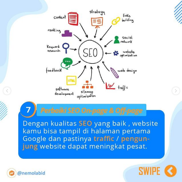 Ini 4 tips tambahan lainnya
Yuk dicoba yuk, Sobat Nemolab! 😁

#Tips #TipsJitu #TrafficWebsite #Website #MobileApp