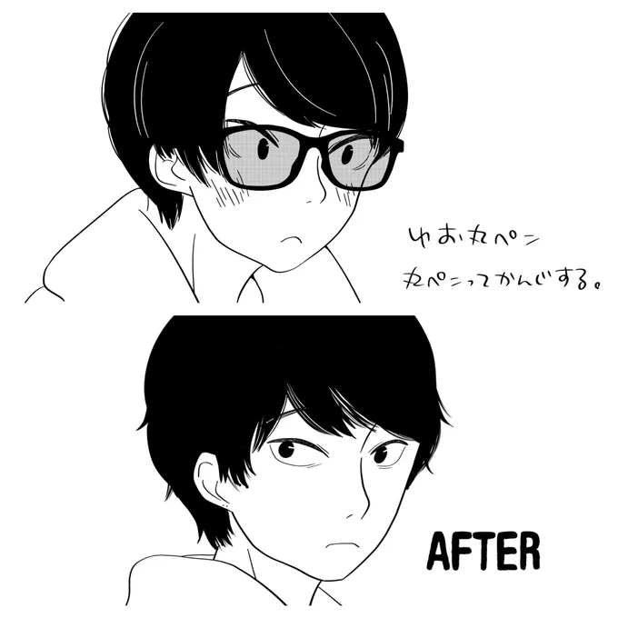手癖で描くと1枚目の上になるので、椿子ちゃんに申し訳ないけど、赤ペン先生してくれ!!って頼んで、どうにかこうにかなんですよ…!!!(ましろ) 