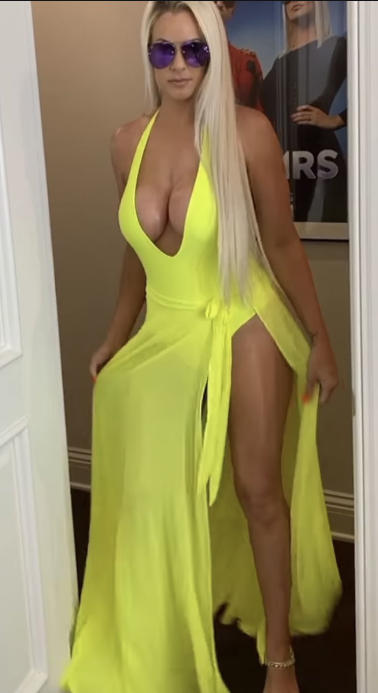 WWE Diva Maryse's Seductive Display In A Hot Yellow Dress 6