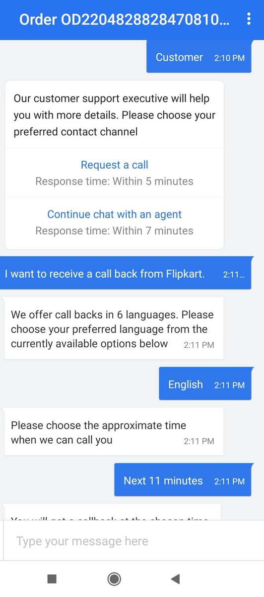 yooteekay's tweet photo. .@flipkartsupport @Flipkart it's been more than 11 minutes I guess? I haven't received any calls from your customer support executive. https://t.co/I7Mwrtql5n