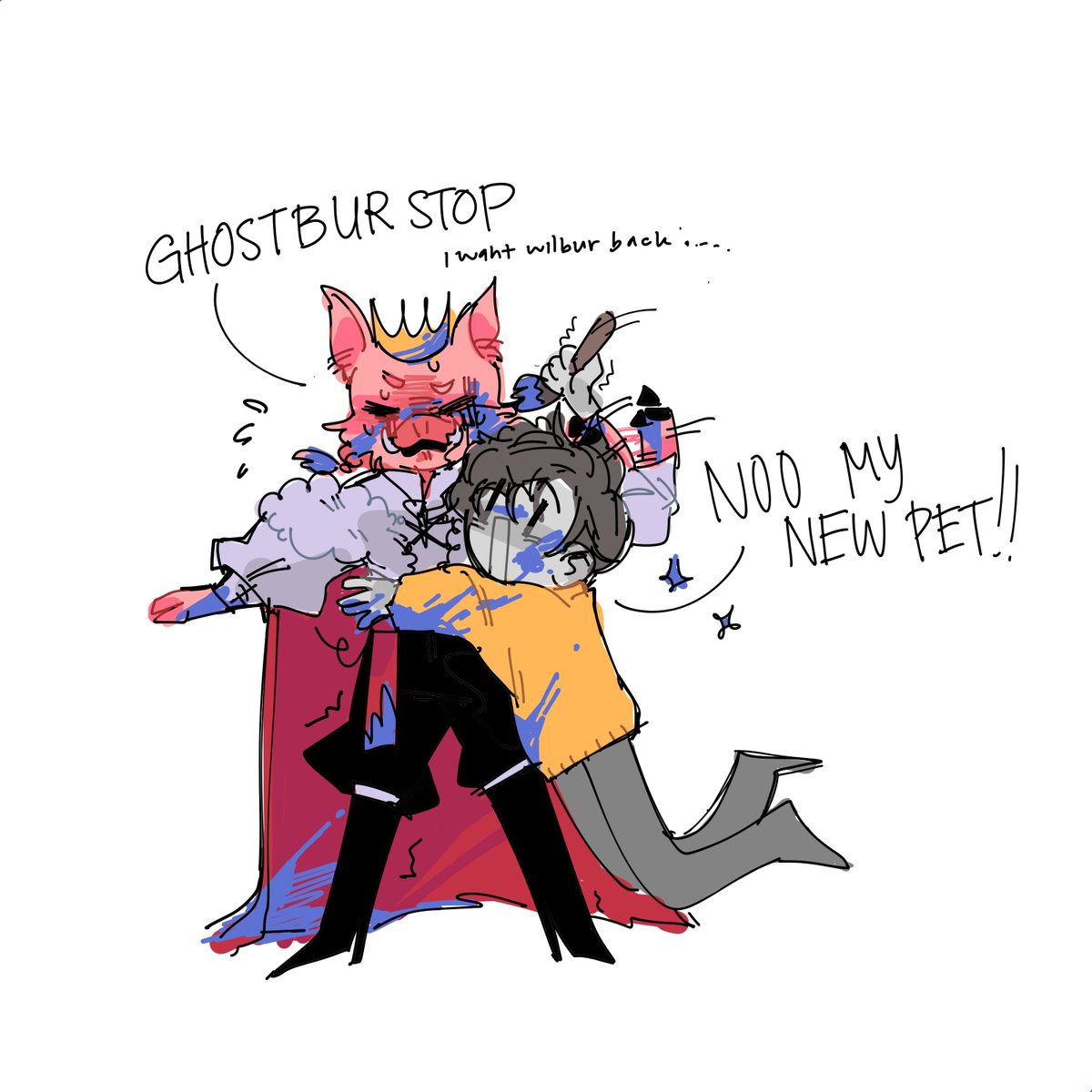 imsoobar's tweet image. ghostbur loses Friend and found a new...buddy... guess who &amp;gt;:]c 
#technobladefanart #wilbursootfanart