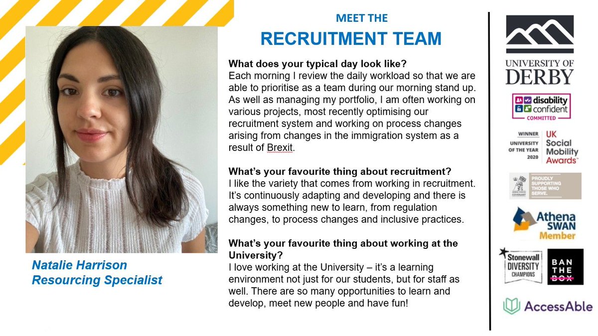 In the penultimate ‘Meet the Recruitment Team <a href="/DerbyUni/">University of Derby</a>' we’d now like to introduce the award winning, Natalie Harrison.

#teamgoals #recruitment