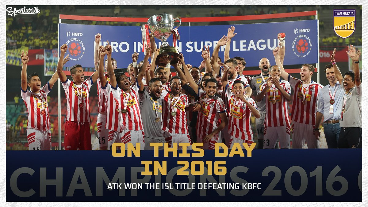 teamkolkataIN's tweet photo. #OTD : ATK won the ISL for the 2nd time, in penalties after the regulation time ended 1 - 1 against @KeralaBlasters!
📸 ISL . #ATK #isl #isl2016 #Sportwalk https://t.co/szCUOV2liv