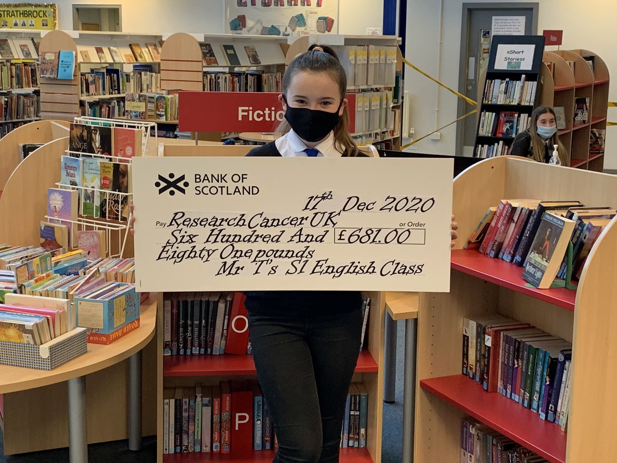 AcademyDem's tweet photo. Well done to Mr Tunstall’s S1.1 English class who raised £681 for Cancer Research in a sponsored spell @peterreid1956 @broxburnacademy https://t.co/0yyMBHkOMZ