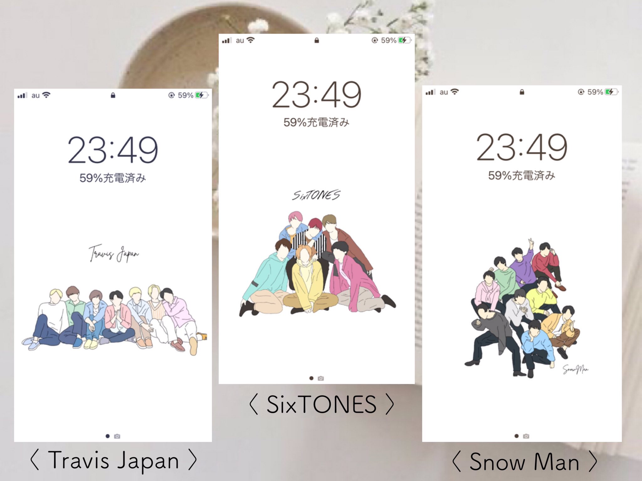 Miiii ジャニーズ ロック画面 今回は色んなジャニーズグループです 反応が多かったら配布したいと思います 個人配布ではありません なにわ男子 ジャニーズwest Kingandprince Sexyzone Hihijets 美少年 Travisjapan Sixtones