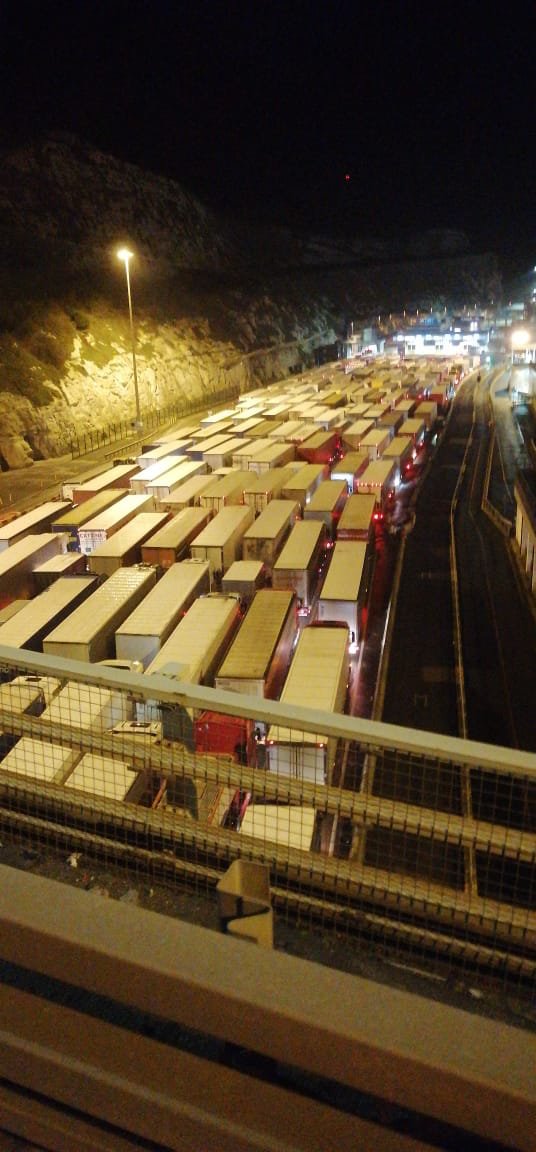 to all those of you who believed what leavers wrote on the side of the #BrexitBus - this is the reality this morning at Dover! Logistics teams in businesses like mine, manufacturing and distribution across the UK and EU are in tears this morning <a href="/BorisJohnson/">Boris Johnson</a> <a href="/MichelBarnier/">Michel Barnier</a>