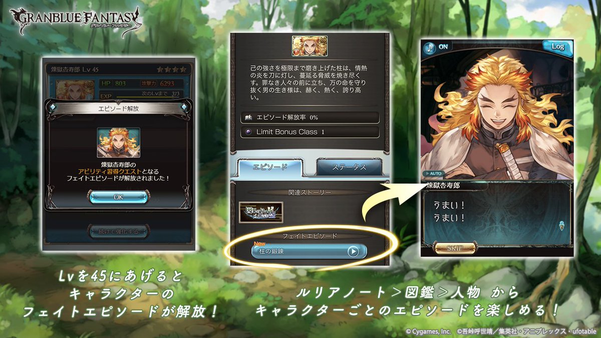 グランブルーファンタジー On Twitter グランブルーファンタジー イベント 因果の匂い 果ての空 で仲間にできるキャラクターたちは Lvを45に上げることでキャラクターごとのフェイトエピソードが解放されます フェイトエピソードはルリアノート 図鑑 人物から
