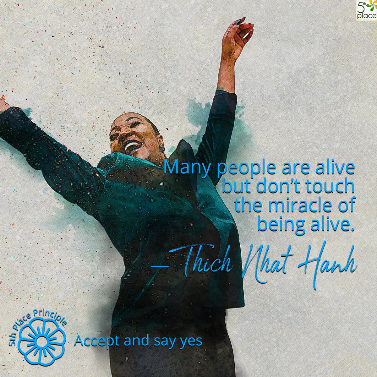 The_5th_Place's tweet photo. Many people are alive but don't touch the miracle of being alive.
—Thich Nhat Hanh
•
•
•
•
•
Join us every Thursday for an #EmotionalFitnessClass. Use the link below to register!
https://t.co/zePjNHm11h
#5thPlace #ShapeOfEmotion #QuoteOfTheDay #FridayFeeling https://t.co/pbfh2tjpsX