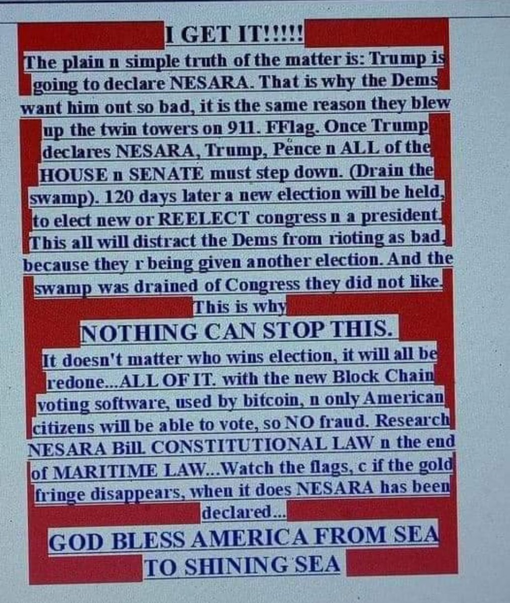 Read entire thread of comments..Global Economic Security and Reformation ActNESARA GESARA law:1.Cancels all credit card, mortgage, and other bank debt due to illegal banking and government activities. Many refer to this as a “jubilee” or complete forgiveness of debt.