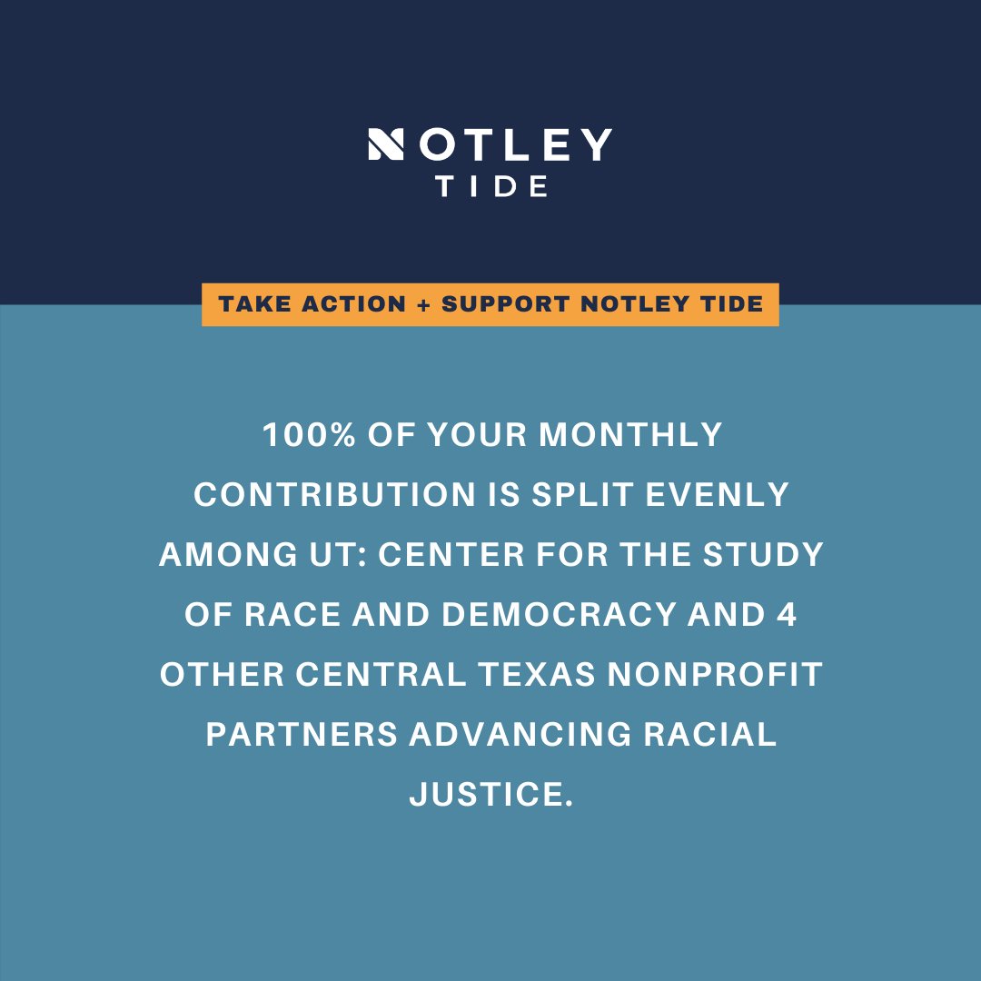 notleyhq's tweet photo. Interested in supporting 5 central Texas nonprofits at once? Join Notley Tide and commit to a monthly donation split evenly between @csrdut and 4 other nonprofits to help them advance racial justice in our local community: https://t.co/d92VWi1yqR https://t.co/fxiTBp9vc1