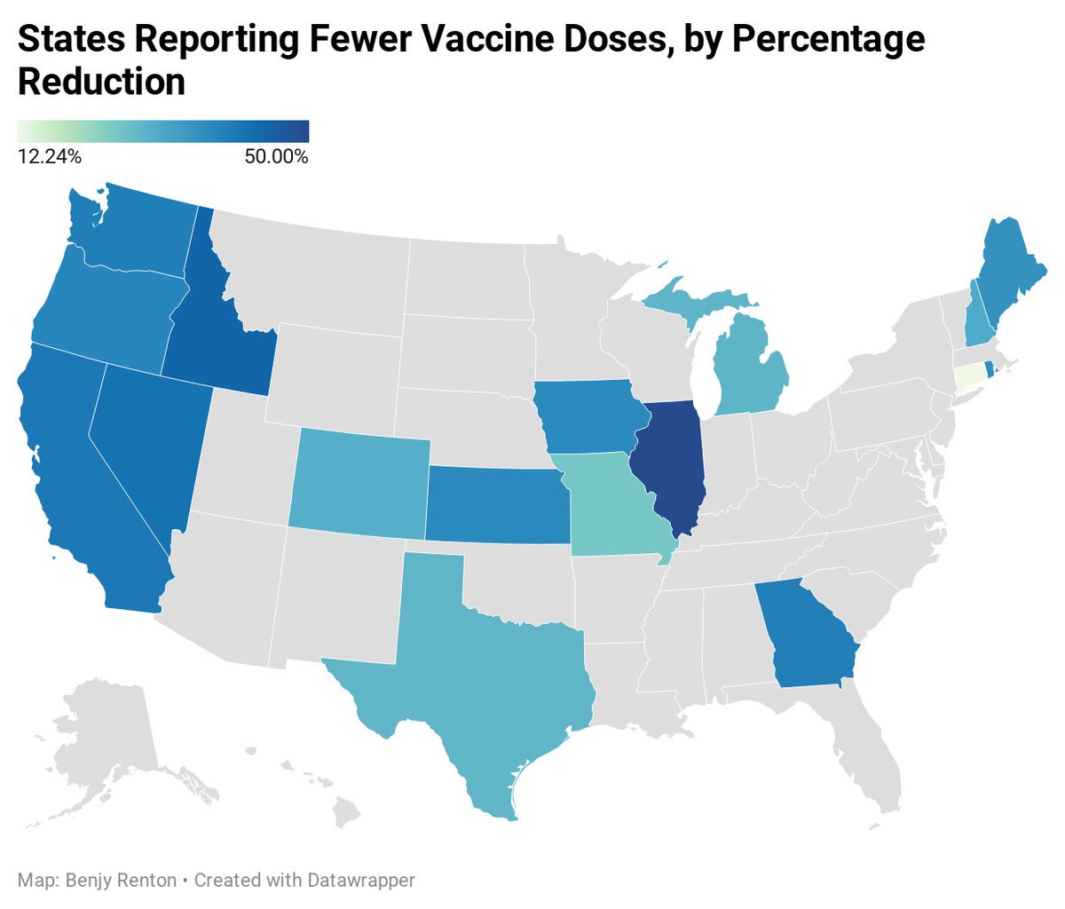 17 of those states have released the amounts by which their shipments will be reduced, the average being ~34%.