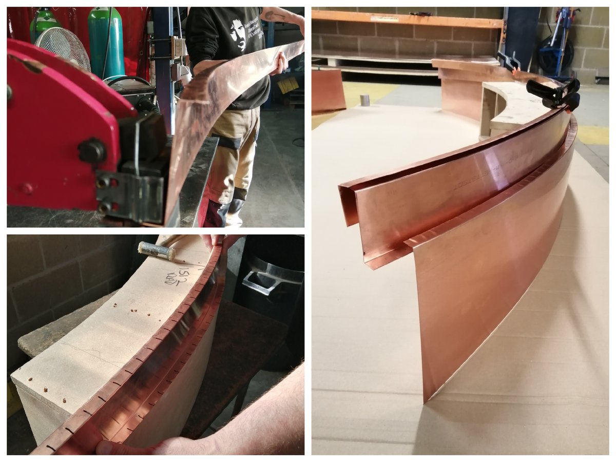 As well as copper guttering we also manufacture copper fascias and flashings. Copper is great for being able to curve around buildings with towers or bay windows. We can work to templates or acurate drawings to create the shape required.

#copperflashing #copperfascias