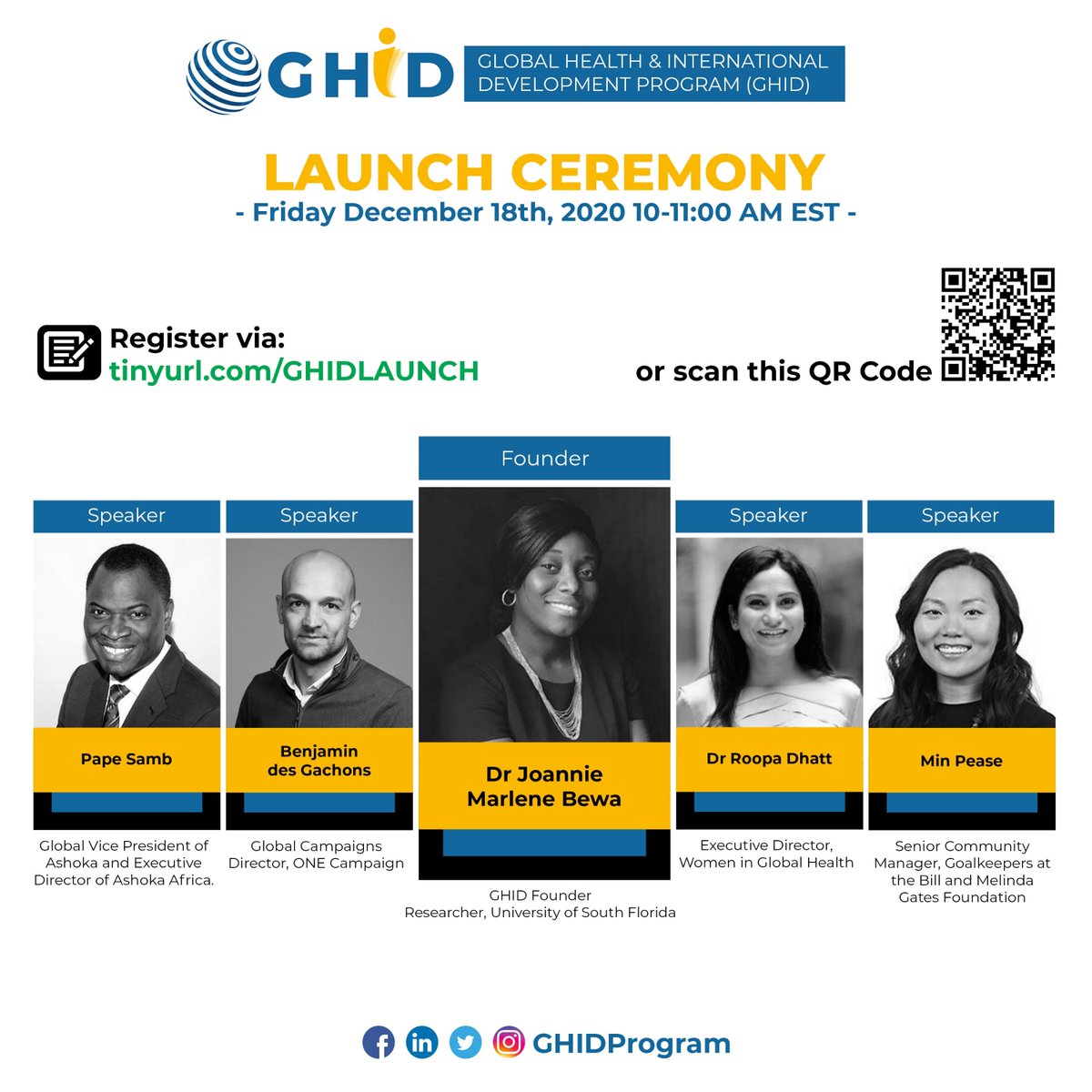 RoopaDhatt's tweet photo. Delighted to join #GHIDProgram today. Guiding, inspiring, connecting, and training the next generation of global leaders in Africa, America, and Europe to tackle issues in global health, gender, education, and international development @GHIDProgram
Now: https://t.co/0b9QZXxiej https://t.co/1oXy46R9CG