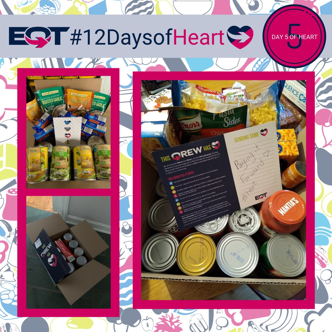 EQTCorp's tweet photo. #Day5 highlights food insecurity across our operating area and the need to support local food banks and pantries. Our Qrew has spent many volunteer hours, as well as donated funds and supplies to local organizations to help those in need. #12DaysofHeart https://t.co/556HEDFgQm