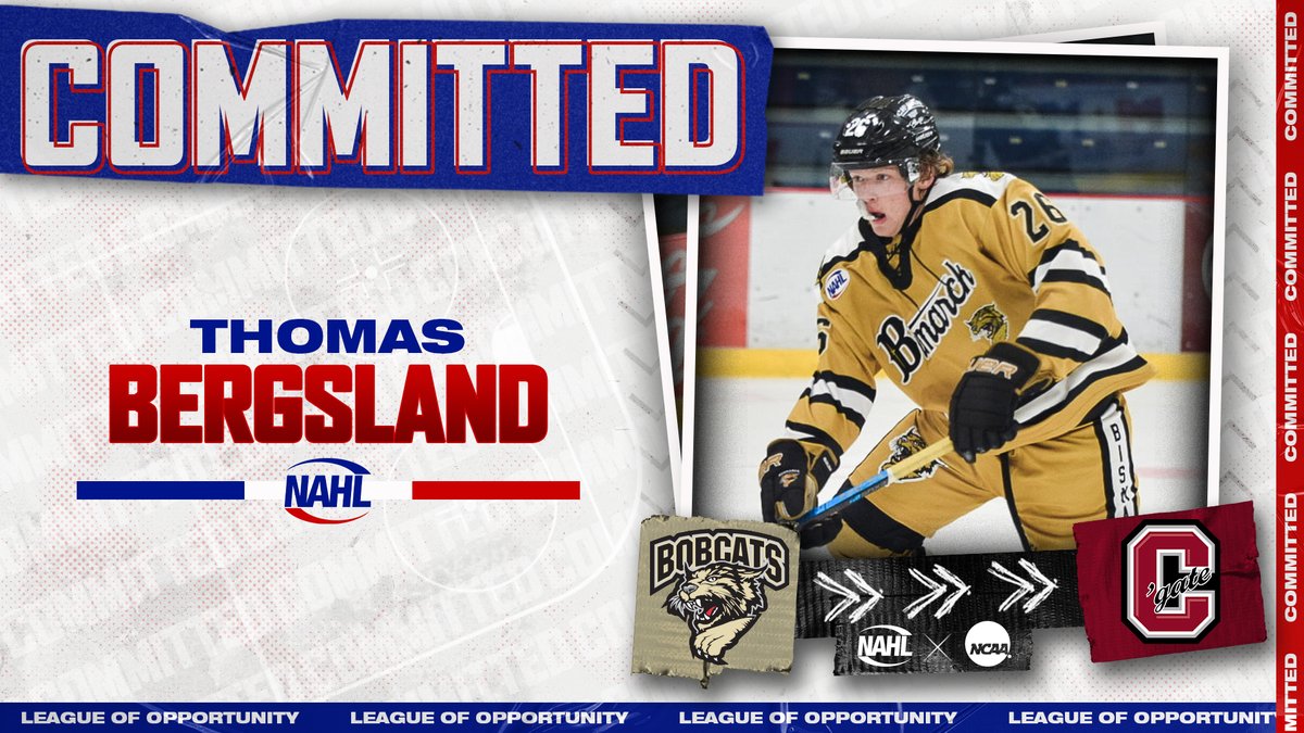 #NAHL Commitment Alert: <a href="/BismarckBobcats/">Bismarck Bobcats</a> defenseman Thomas Bergsland has committed to play NCAA Division I <a href="/collegehockey/">College Hockey Inc.</a> for <a href="/ColgateMIH/">Colgate Men's Hockey</a> in <a href="/ecachockey/">ECAC Hockey</a> nahl.com/news/story.cfm…