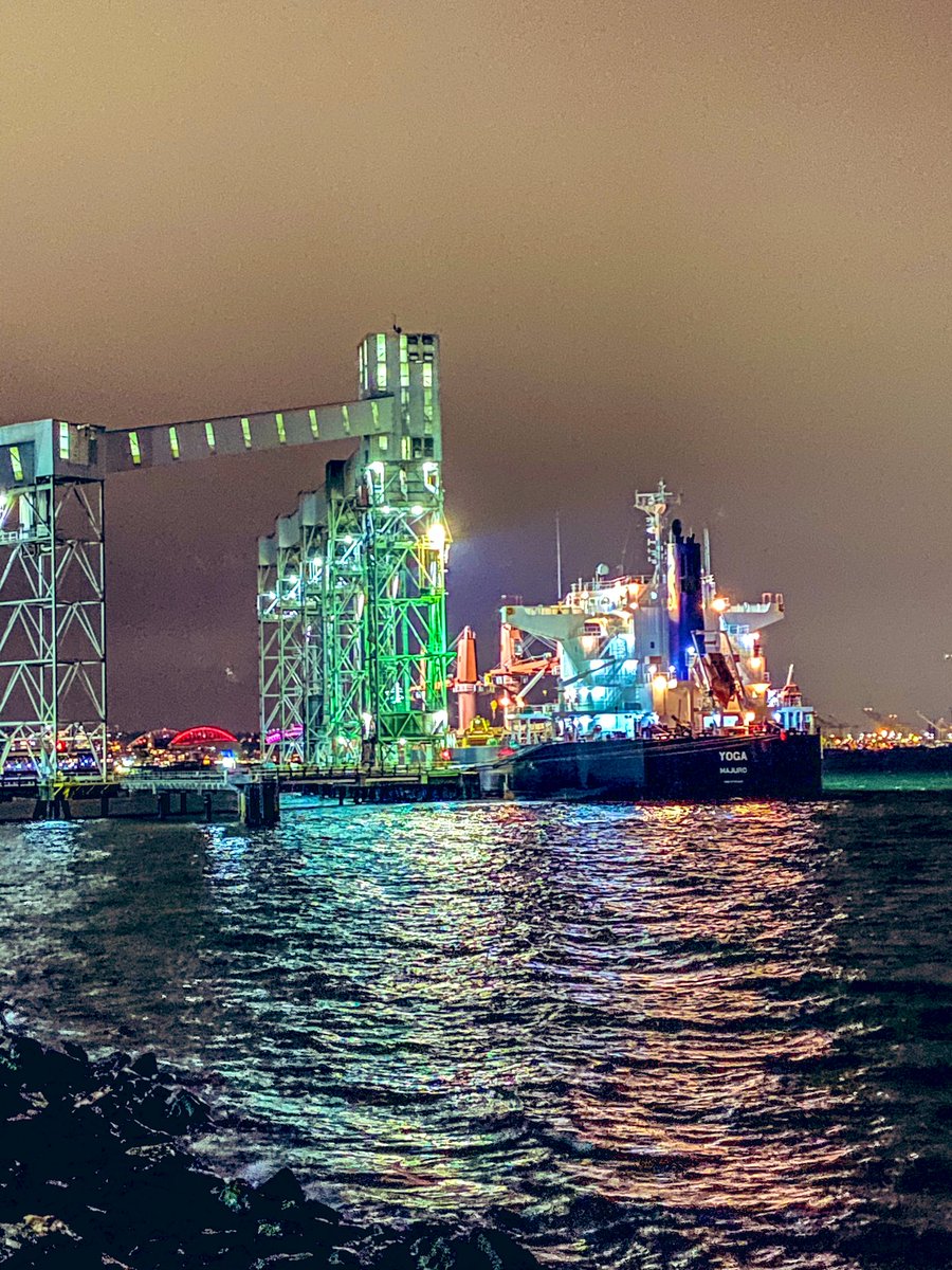 Twinkle Island, my favorite carrier ship, has been replaced at the grain pier by Yoga.