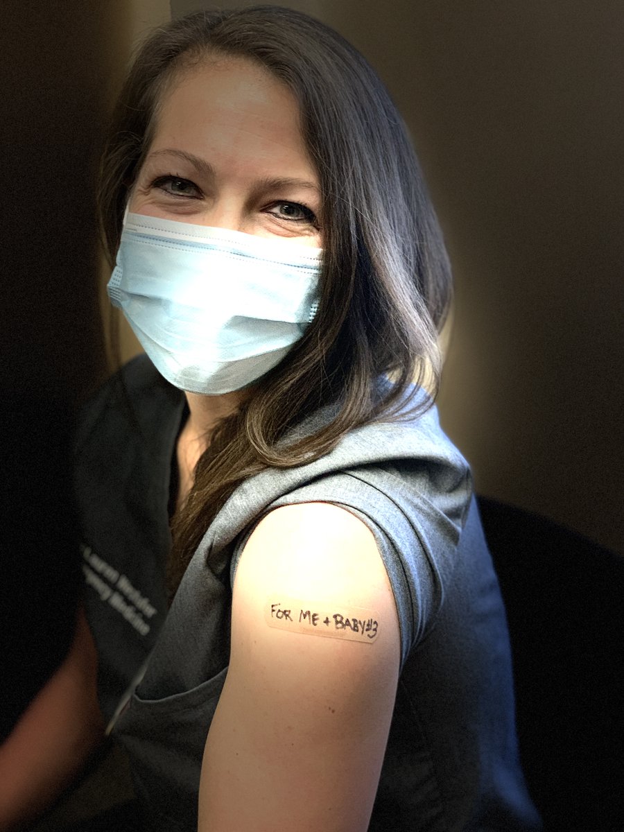 Just got my  #COVID19 vaccine  @Baystate_Health Despite the promising safety & efficacy data ( https://bit.ly/3oNu9Tb&nbsp;),this was an incredibly HARD decision.After months of fertility treatment,I was finally pregnant...a about that decision  #ThisIsOurShot  #MyBandaidOurFuture (1/)