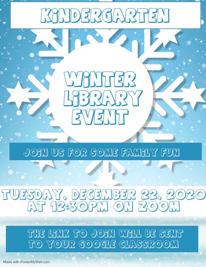 MsProcario's tweet photo. #Kindergarten #Winter #FamilyEvent #LibraryEvent #VirtualLibraryEvent #TheLibraryIsAlwaysOpen #VirtualLibraryProgram https://t.co/yT8X87KWdE