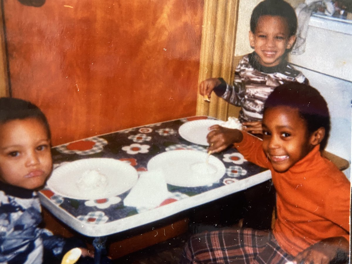 Hakeem, Dave, and I in Brooklyn, upstairs.  Aunt Bea kept us together 
