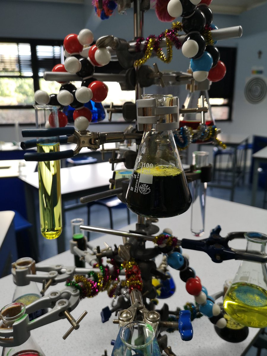 DLSjsy's tweet photo. Head of #DLSChemistry, Mr Le Moignan, and his #DLSYear9 chemists created the ChemisTree for the festive season! Merry Christmas to everyone! #DLSIndivisaManent https://t.co/N835iCzKql