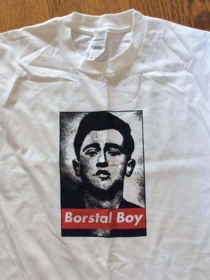 PeterChrisp's tweet photo. Delighted with my Brendan Behan merchandise from the brilliant #ThreeCastlesBurning Dublin history podcast https://t.co/ffmFVlutPE @fallon_donal https://t.co/qTmnuyI7vP