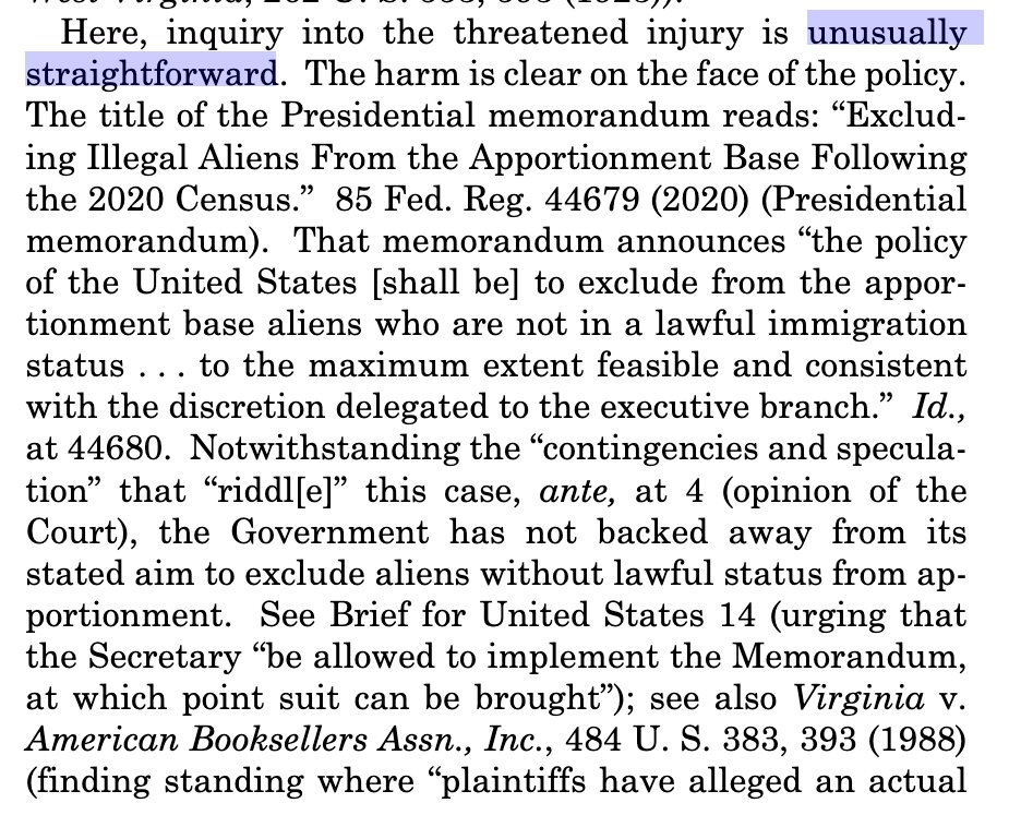 Justice Breyer, with Justices Sotomayor and Kagan dissenting.The court's right flank ignored "unusually straightforward" threatened injury that shows standing.