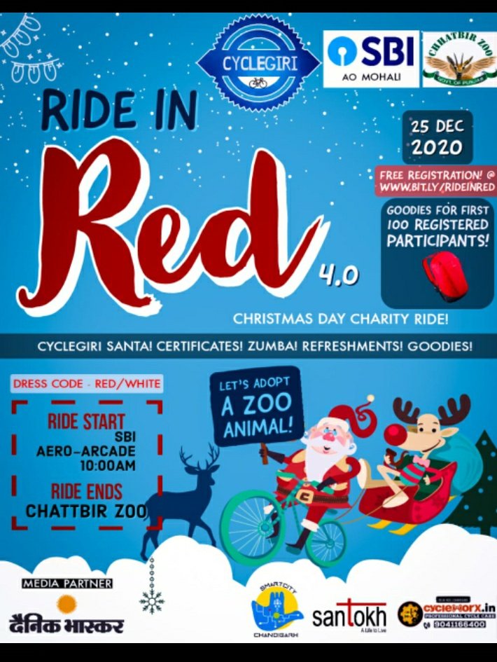 ankita_passi's tweet photo. Another Charity #RideinRed 4.0
@TheOfficialSBI #chhatbir
#Christmas
#adoption #animallovers
#Chandigarh https://t.co/LdJ7TBRGMV