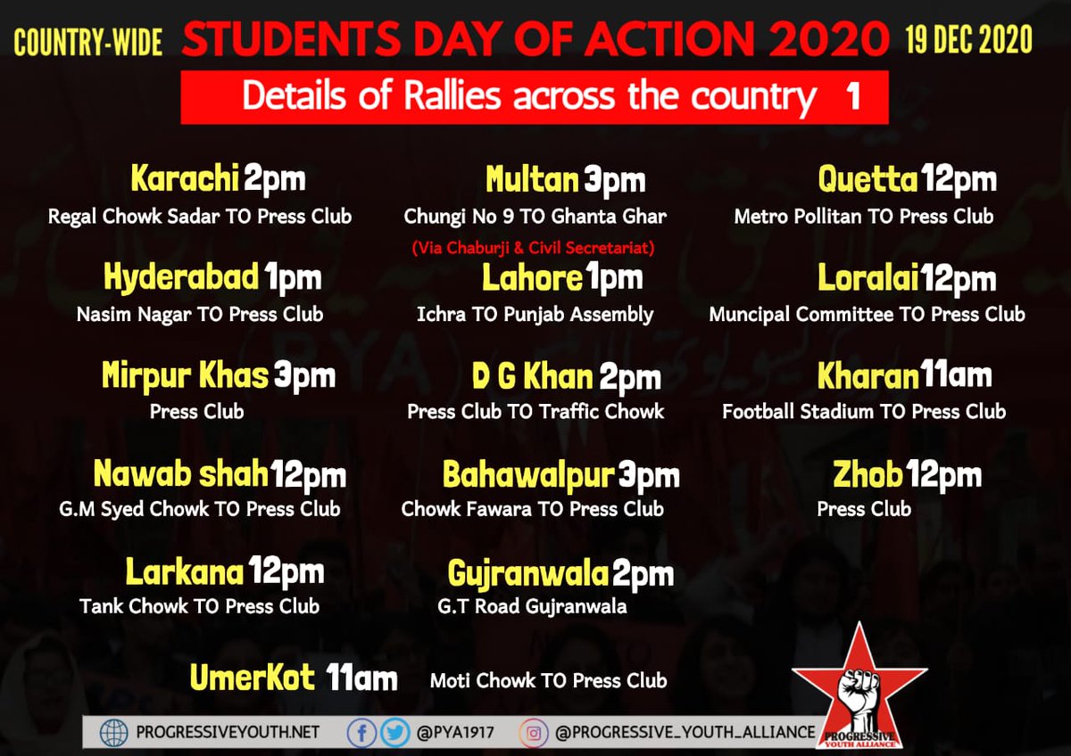 ubaid_zulfiqar's tweet photo. Join your nearest rally
#FeesMustEnd
#RestoreStudentsUnion
#StudentsDayOfAction2020 https://t.co/Ml2wUa2i1v