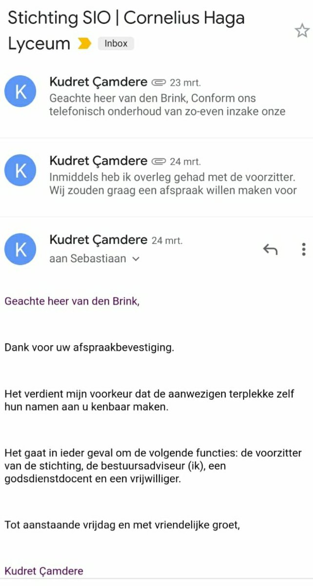 ArnoudvDoorn's tweet photo. Update #HagaLyceum
Dit is het bewijs dat er een samenzwering was om een #coup te plegen tegen #Atasoy en #Karadag. Op 23 maart j.l. was er geen sprake van klachten of wat dan ook. Camdere en Laamimach hadden het Cornelius Haga Lyceum niet mogen vertegenwoordigen. https://t.co/i6tUNhHq3A