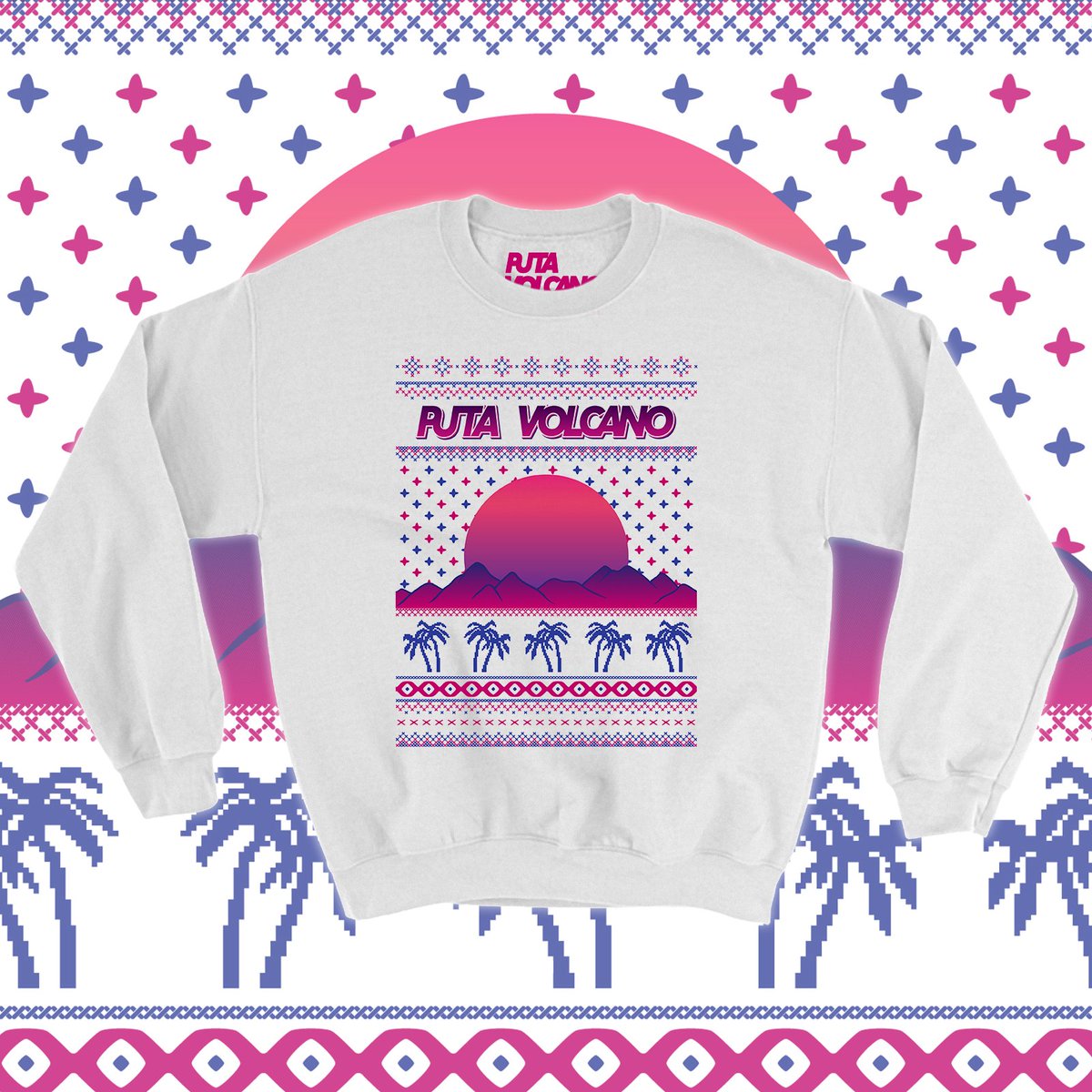 🥳 What a year! 🥳
And we just felt the need to fight the ugliness around us with some colour on an "ugly sweater" - eye for an eye.
🌴 You can find our limited "O-Puta-Palm-Tree" Ugly Sweater on our Bandcamp page: putavolcano.bandcamp.com/merch/the-o-pu… #uglysweater