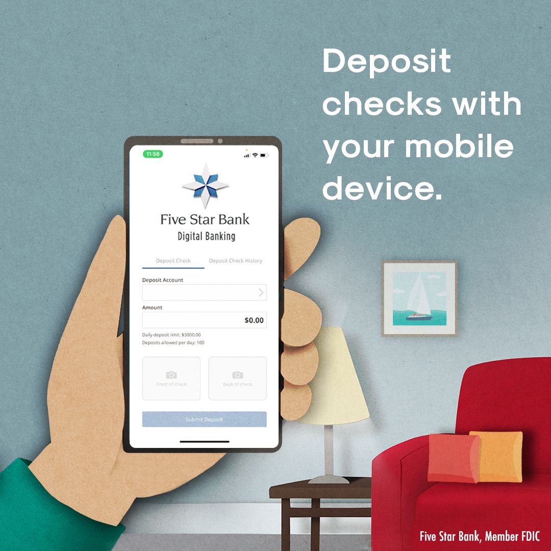 FiveStarBankNY's tweet image. With #FiveStarBank #DigitalBanking you can do all your banking virtually anywhere. Use your mobile device and enjoy the convenience of #mobilecheckdeposit in the comfort of your home.bit.ly/digitalusergui…