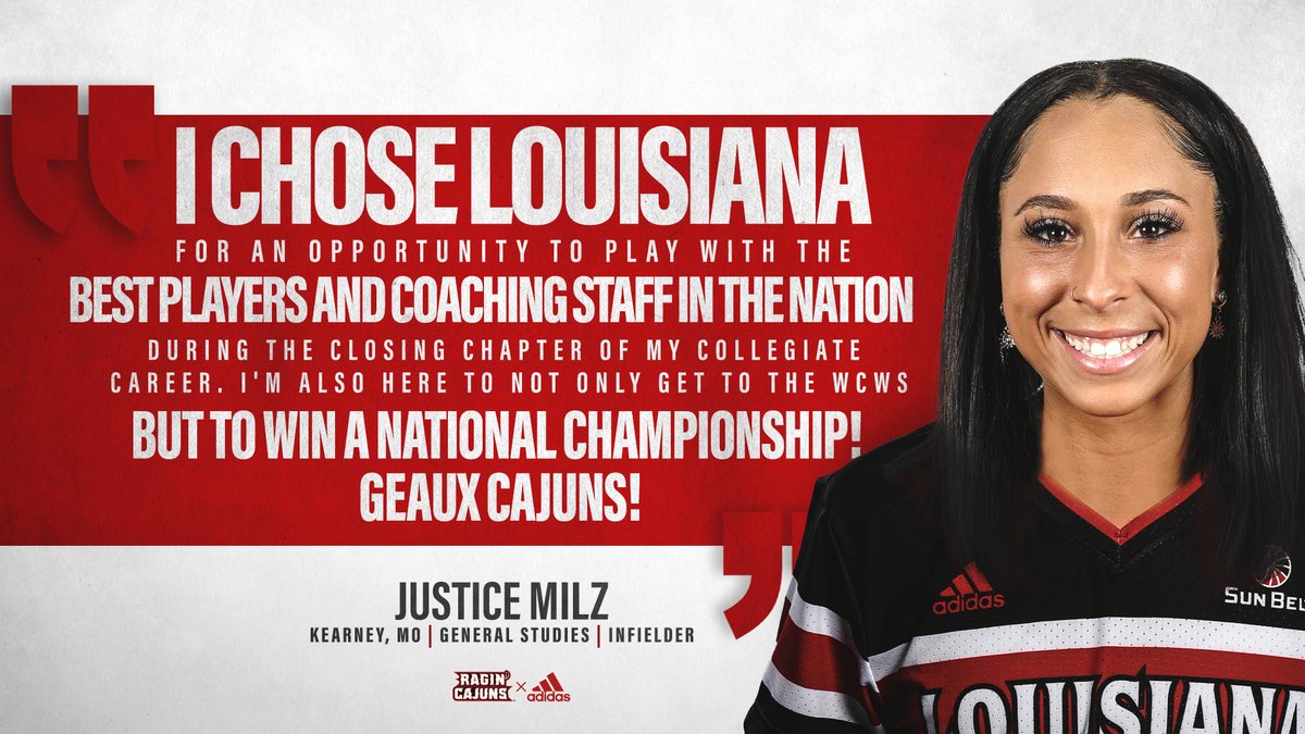 RaginCajunsSB's tweet photo. 👋 𝘕𝘦𝘸𝘤𝘰𝘮𝘦𝘳 𝘚𝘱𝘰𝘵𝘭𝘪𝘨𝘩𝘵

𝙅𝙪𝙨𝙩𝙞𝙘𝙚 𝙈𝙞𝙡𝙯 provides the reasons why she chose 𝗟𝗢𝗨𝗜𝗦𝗜𝗔𝗡𝗔. 🤟🥎

#GeauxCajuns ⚜️ https://t.co/mZ9rymgRsv