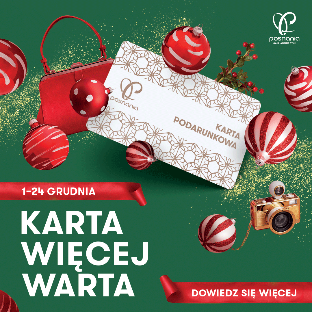 Przed Świętami Posnania doładowuje karty podarunkowe!

Przy zakupie karty podarunkowej do każdych 100 zł dołożymy 10 zł, a maksymalna kwota bonusu to 50 zł przy zakupie karty o wartości 500 zł i więcej. Więcej informacji: posnania.eu/swieta/.